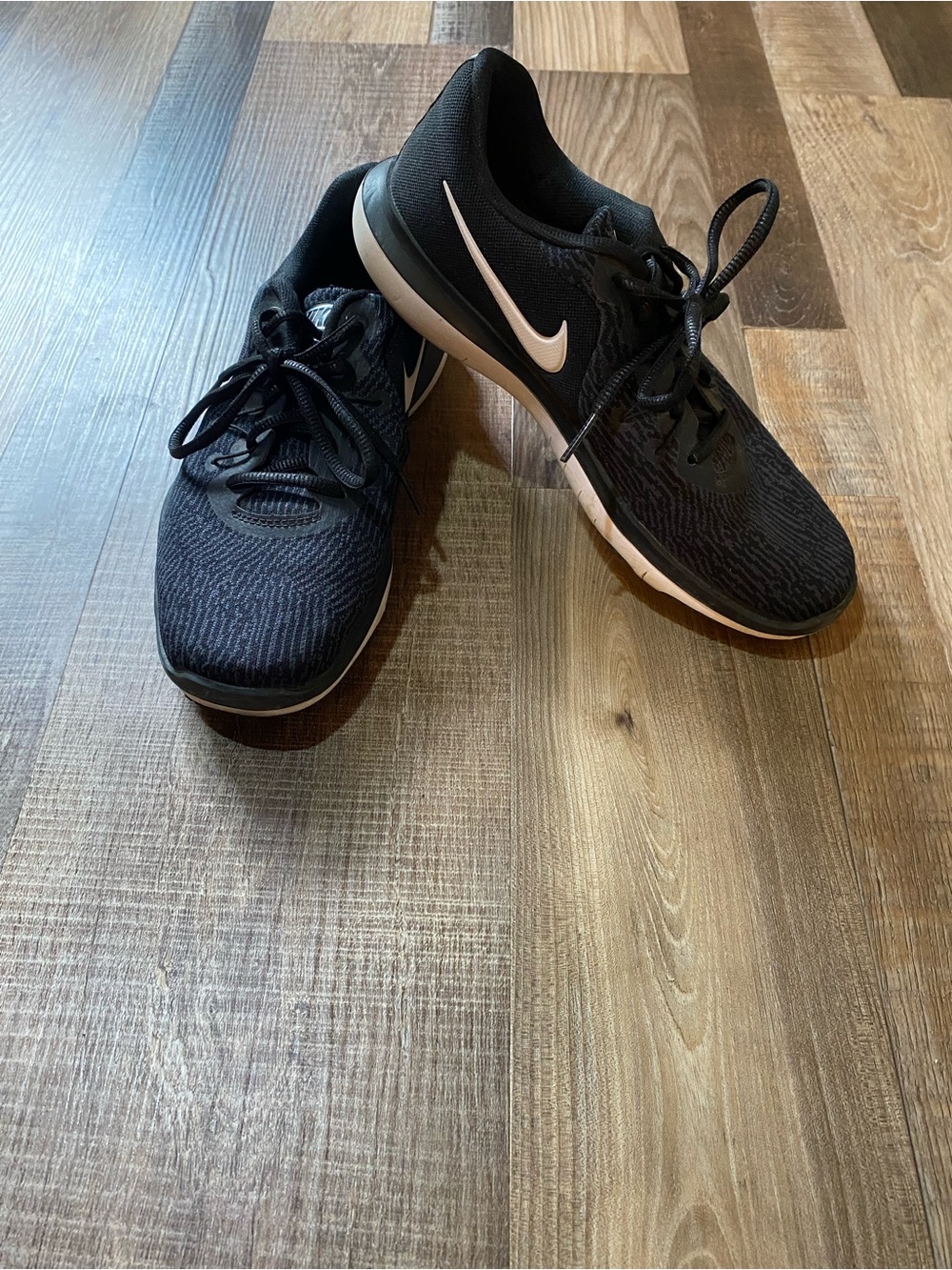 Nike Women’s Black Athletic Training Shoes with White Swoosh